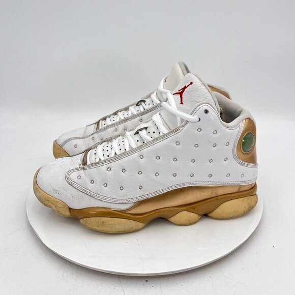 Nike Air Jordan Retro 13 Defining Moments Men Sz 8.5 414571 135 White Gold Shoes - Picture 1 of 12